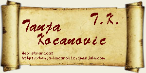 Tanja Kocanović vizit kartica